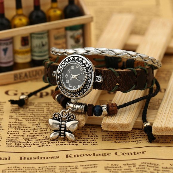 Preppy Leather Watch Women's Fashion Accessory - Picture 5 of 8